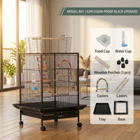 Pet Bird Enclosure and Medium Bird Enclosure Metal Indoor Unit for Cockatiel Parakeet, protected Bird Enclosure with Slide Out Tray