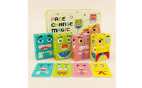 Educational Face-Changing Game Travel Friendly Expression Matching Game Portable Brain Teaser Chunky for Children, Classroom