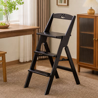Step Stool Chair Convertible Ladder Chair Folding Step Stool with Three Steps for Adults, Seniors, Kitchen, Pantry, Home Library