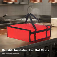 Meal Transport Bag Zipper Closure Insulated Thermal Pizza Pouch Heavy-Duty Straps for Restaurants, Caterers, Takeaway Service