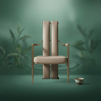 Leather Tea Chair Designer Style Tea Room Chair Luxury Feel Faux Leather Armchair for Teahouse