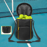 Large Capacity Pickleball Storage Bag Waterproof Tennis Ball Bag Water-Resistant Portable Ball Carrier Removable Shoulder Strap for Outdoor, Training