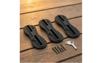3 Pieces Ribbed Surfboard Fin Slot with Screws Solid Fin Slot Screw and Plate Easy to Install Replacement Part Lightweight for Surfers, Shapers, Board Building
