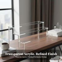 Surprise Box Organizer Rack Space Saving Tiered Figurine Stand Clear Step Display Shelf Easy to Clean Acrylic Display Riser