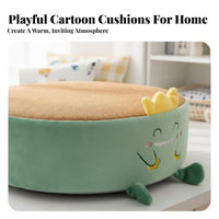 Cartoon Floor Cushion Extra Thick Round Character Seat Cushion Comfortable Square Animal Futon Pillow for Office Workers, Adults, Bedroom, Chair, Sofa
