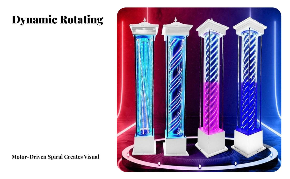 LED Rotating Barber Pole Freestanding Design Illuminated Barber Light High Brightness Rotating Salon Sign for Outdoor, Indoors