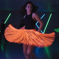 50cm Fluorescent Tinsel Skirt for Dance Performance & Halloween Neon Party Decor