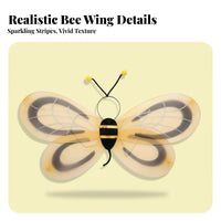 2 Pieces Wing Accessories and Headband Set Cute Design Bumblebee Wing Attachments and Headband Easy to Wear Bumblebee Costume Set for Girls, Boys