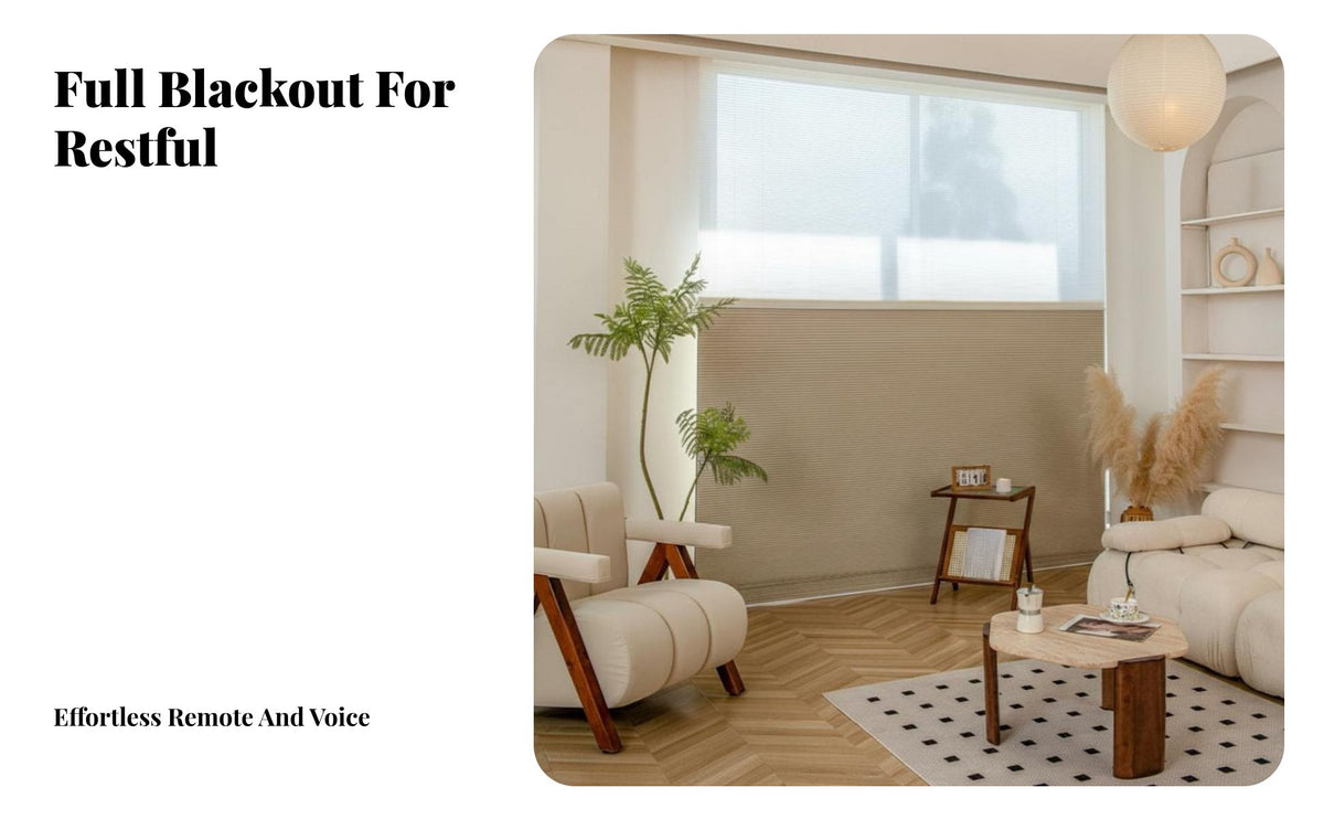 Day and Night Honeycomb Shade Drill Installation Electric Insulated Window Covering Privacy Protection Blackout Cellular Shade for Bedroom, Office