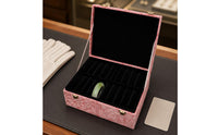 Brocade Jewelry Box Divided Tray Compartment Jewelry Box Metal Latches Storage Item