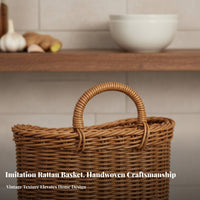 Vintage Design Kitchen Wall Basket Integrated Handle Kitchen Hanging Basket Space-Saving for Homemakers, Homeowners, Pantry, Hallway