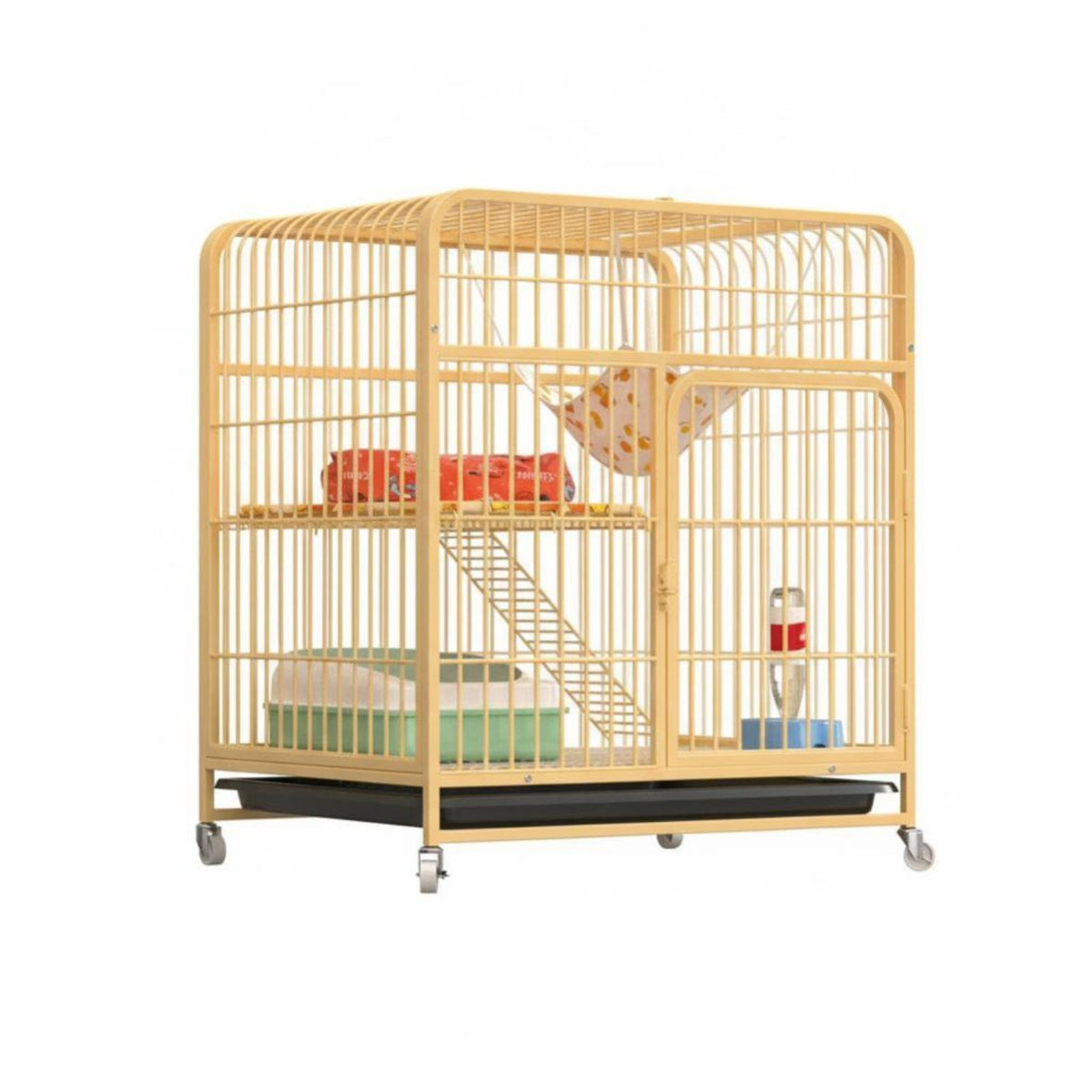 Spacious Design Multi-Level Feline Condo Easy to Clean Multi-Level Feline Playpen Sturdy Construction Pet Enclosure Secure Locking System for Indoor, Indoors, Living Room, Apartment