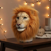 Lion Headpiece Furry Mane Full Head Lion Headpiece Costume Accessory for Adults, Cosplay