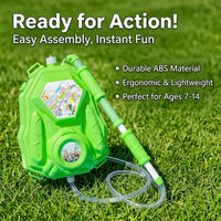 Water Blaster Backpack, Large Capacity 8L Water for Kids, Continuous Flow Reciprocating Watergun Polymer Summer Toy for Garden Play