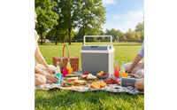 Portable Car Refrigerator Large Capacity 12V Portable Refrigerator Power Adaptable Powered Electric Cooling Car Fridge for Campers, Camping