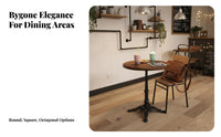 Retro Cafe Table and Chair Set Heavy Duty Round Eatery Table Sturdy Frame Round Dining Set for Business Owners, Homeowners, Cafes, Restaurants, Hotels