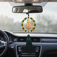 Lucky Lotus Luminous Deer Car Ornament for Good Fortune and Safety