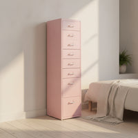 8-Drawer Cabinet with Wheels Metal Drawer Cabinet Space-Saving Rolling Cart with Drawers for Professionals, Students, Home Office, Dorm Room