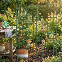 Garden Trellis for Outdoor Plants and Garden Stakes, Tall 200cm Plant Support for Garden Bed, Rustproof Plant Stakes, Thick Support Rings 1 Pack
