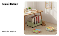 Movable with casters Mobile under-table Book container Easy to Move Classroom Organizer Space Saving Rolling cart Large Capacity for Students, Children, Office Workers, School, Dorm Room, Home, Bedroom