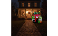 Outdoor Inflatable Van with Christmas Tree Lighted Inflatable Recreational Vehicle with Santa Giant Yard Decoration LED for Lawn, Garden, Driveway