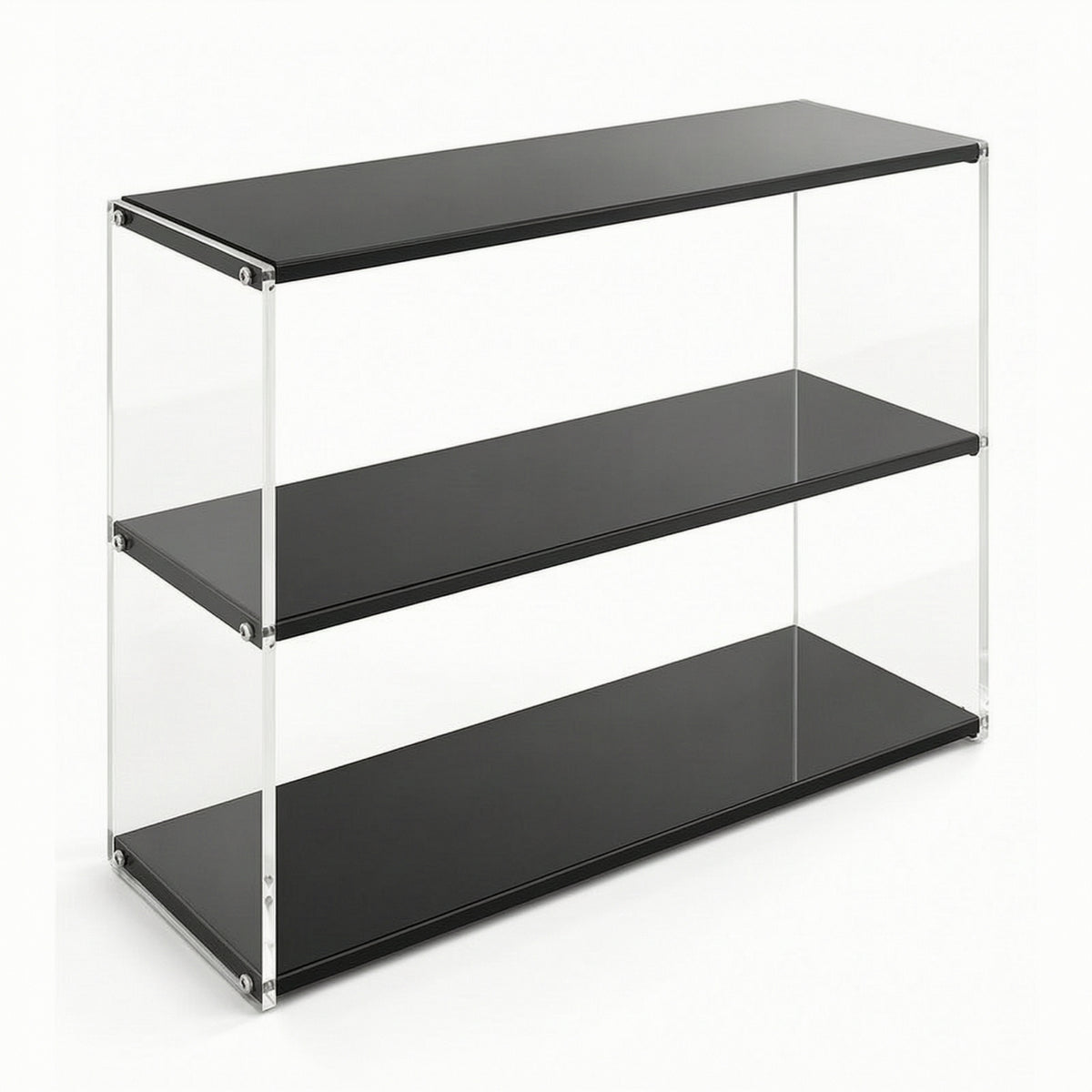 Countertop Storage Rack Three-Tier Rack with Acrylic Panels Minimalist Acrylic Riser for Dresser