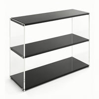 Countertop Storage Rack Three-Tier Rack with Acrylic Panels Minimalist Acrylic Riser for Dresser