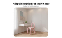 Unique Shape Upholstered Tube Chair Modern Aesthetic Vanity Stool Wavy Backrest Home Furniture Soft & Comfortable for Young Adults, Homeowners, Apartment Dwellers, Bedroom, Makeup Room, Dressing Area, Entryway