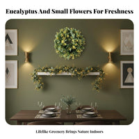 Artificial Eucalyptus Wreath Versatile Decor Greenery Wreath Farmhouse Door Hanger for Homeowners, Event Organizer S, Porch, Window, Wedding