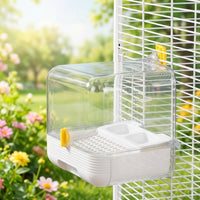 Small Bird Bath and Enclosed Bathing Parrot Cage Accessory, Bird Cage Accessory for Budgies Parrots Hygiene and Grooming