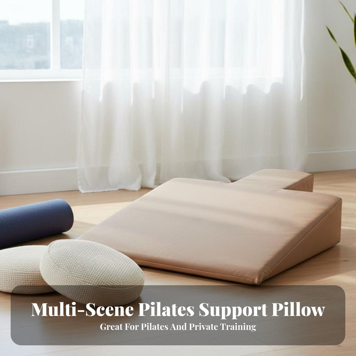 PU Leather Cover Pilates Incline High-Quality Padding Pregnancy Support Pillow Supportive Design Incline Shaped Auxiliary Mat Soft and Skin-Friendly for Women, Beginners, Seniors