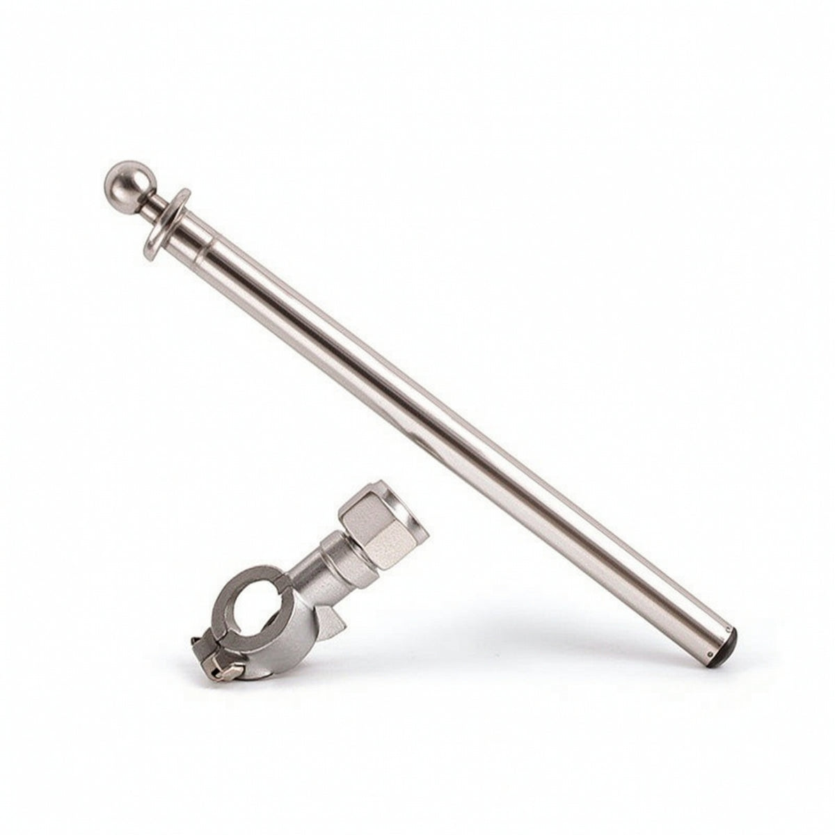 Stainless Steel Telescopic Flagpole Rustproof Flagpole with Mounting Base Locking Flag Pole Heavy Duty for Motorcyclists, Cyclists, Scooters