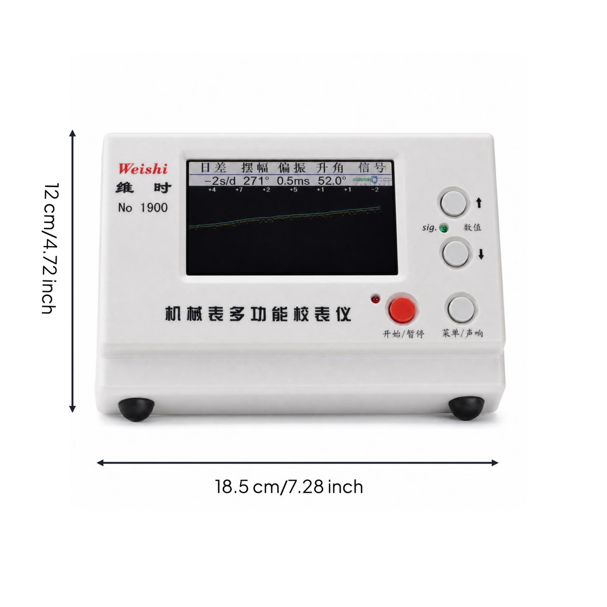 Built-in Display Watch Timegrapher Desktop Watch Timing Machine White Precision Device Rectangular