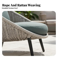 Rope Woven Sofa and Chair Set Weather-Resistant Woven Rope Chair Group Modern Design Outdoor Furniture for Families, Homeowners, Balcony, Patio, Porch