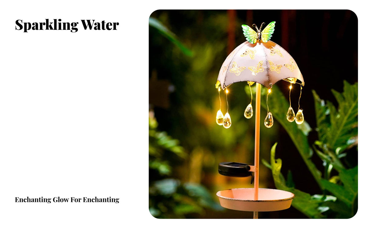 Solar Birds Feeder lamp Metal Construction Solar Powered Birds Feeding Station Waterproof Raindrop Effect Stakes lamp for Gardeners, Courtyard, Patio