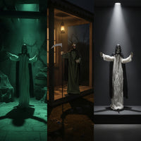 Halloween ghost Decoration Movingghost with Glowing Eyes Life-Size Decor for Creepy Dwelling