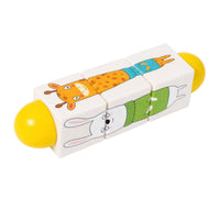 Rotating Puzzle Blocks Educational Wooden Puzzle Grasping Toy Interlocking Rotate Toy Learning for Toddlers, Home, Classroom