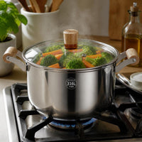 316 Stainless Steel Stockpot with Lid, Food Grade, Induction Cooktop Compatible, for Home Kitchen