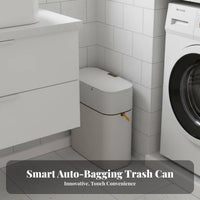 Drawstring Automatic-Sealing Trash Can Large Capacity Wall Mounted Garbage Bin Slim Lidded Trash Can Water Resistant Push Button