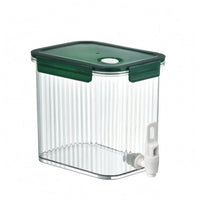 Leak-Resistant Refrigerator Drink Dispenser Ribbed Clear Beverage Dispenser Easy Dispensing Household Liquid Container Space-Saving Design