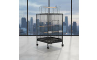 Easy to Clean Parrot Enclosure Removable Tray Cockatiel Enclosure Wheeled Base Aviary Rust-Resistant for Indoor