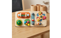 Fine Motor Skills Child-Centered Busy Board Hand-Eye Coordination Wooden Busy Board Tactile Early Learning Toy Colorful for Toddlers, Infants