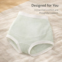 Postpartum Underwear High Waist for Maternity and After Birth, Plus Size Bamboo Fibre Knickers with Silk Gusset