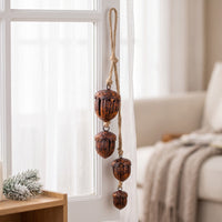 Decorative Bell with Rope Rustic Jute Rope Bells Hanging Bells Aged Bronze Ornament Handmade for Doorway, Wreaths