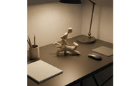 Running Man and Dog Statue Handmade Abstract Human and Pet Sculpture Heartwarming Gift Figurine for Bookshelf