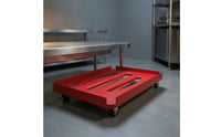 Low-Height Fermentation Box Cart Stable Fermentation Box Dolly Open Corner Proofing Tray Cart Rolling for Bakeries, Commercial Kitchens
