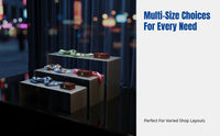 U-Shaped Shoe Display Stand, Stainless Steel Handbag Organizer, Retail Fixture, Multi-Height, Mirror Surface