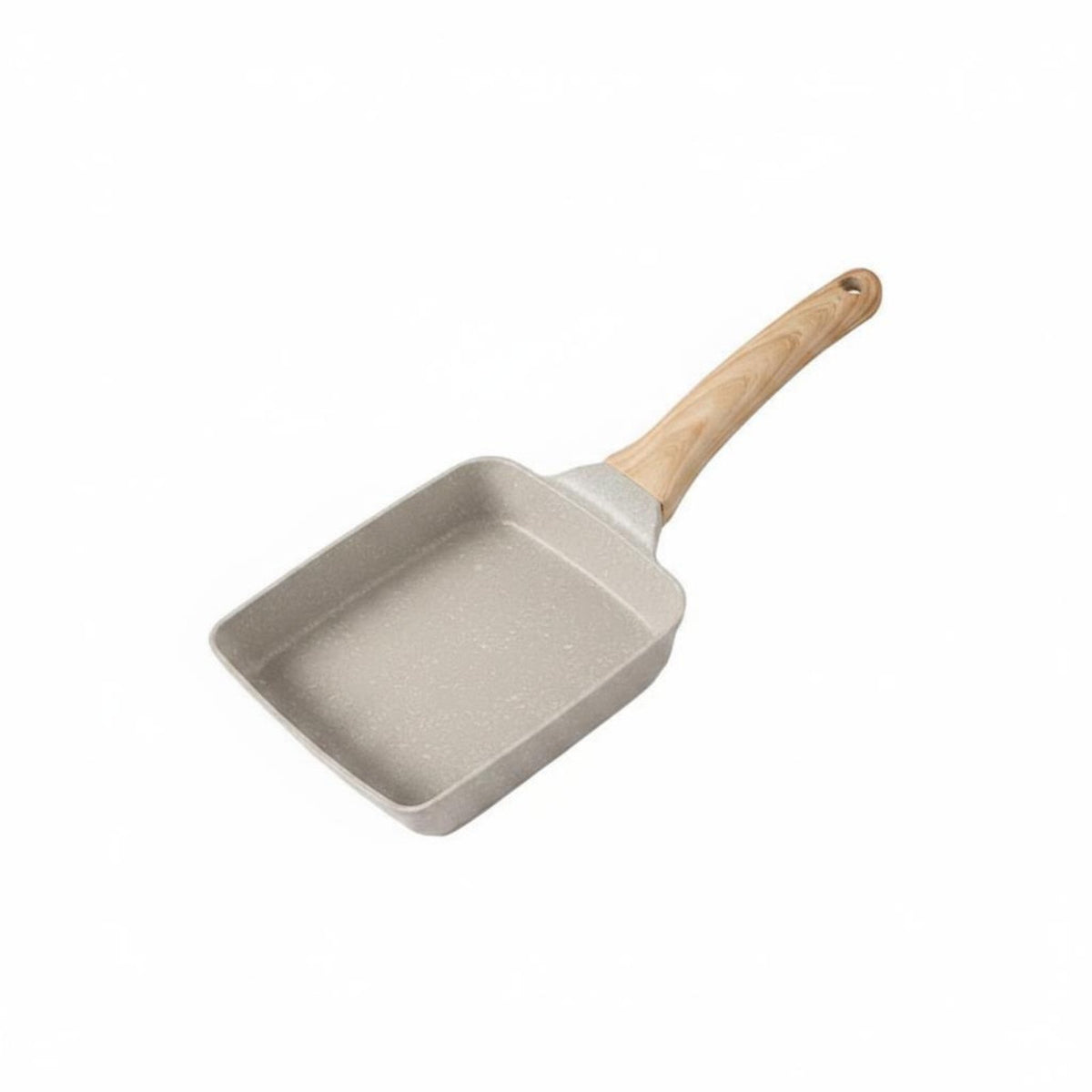 Non-Stick Tamagoyaki Pan Wood Grain Handle Japanese Omelette Pan Easy to Clean Cookware All Stovetops Compatible for Breakfast