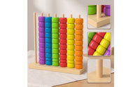 Wooden Peg Board Bead Game Fine Motor Bead Matching Toy Matching Toy Preschool Wooden Peg Board Smooth for Toddlers, Playroom