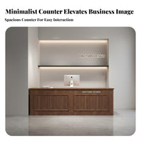 Simple Reception Desk Baked Varnish Finish Retail Checkout Counter Minimalist Grooming Studio Front Desk for Receptionists, Retailers, Spa, Studio